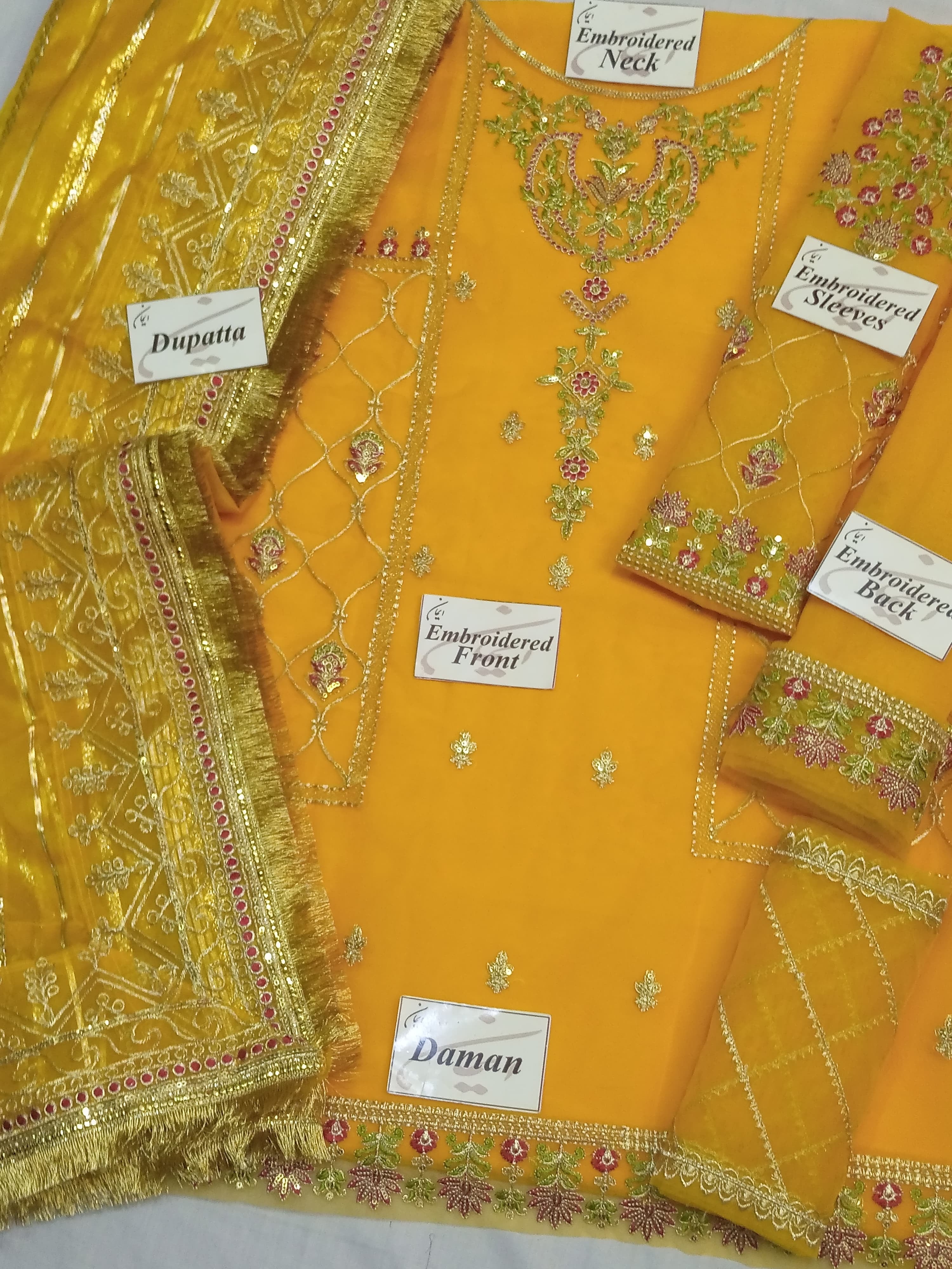 Mohsin Naveed-Yellow-Organza-Replica Zone