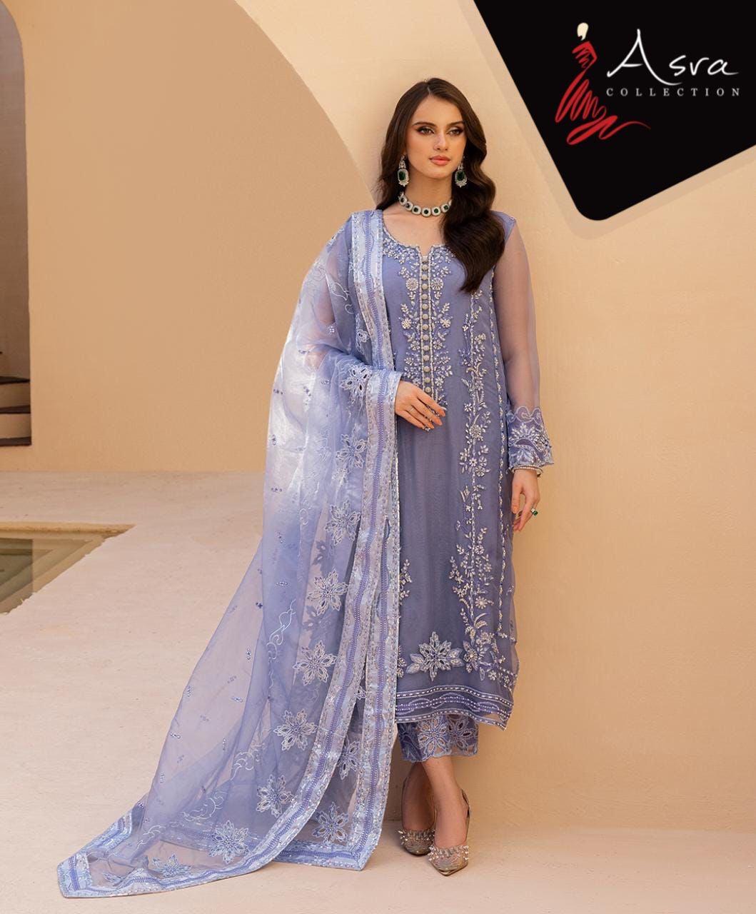 Mushq Organza Suit-Replica Suits-Replica Zone