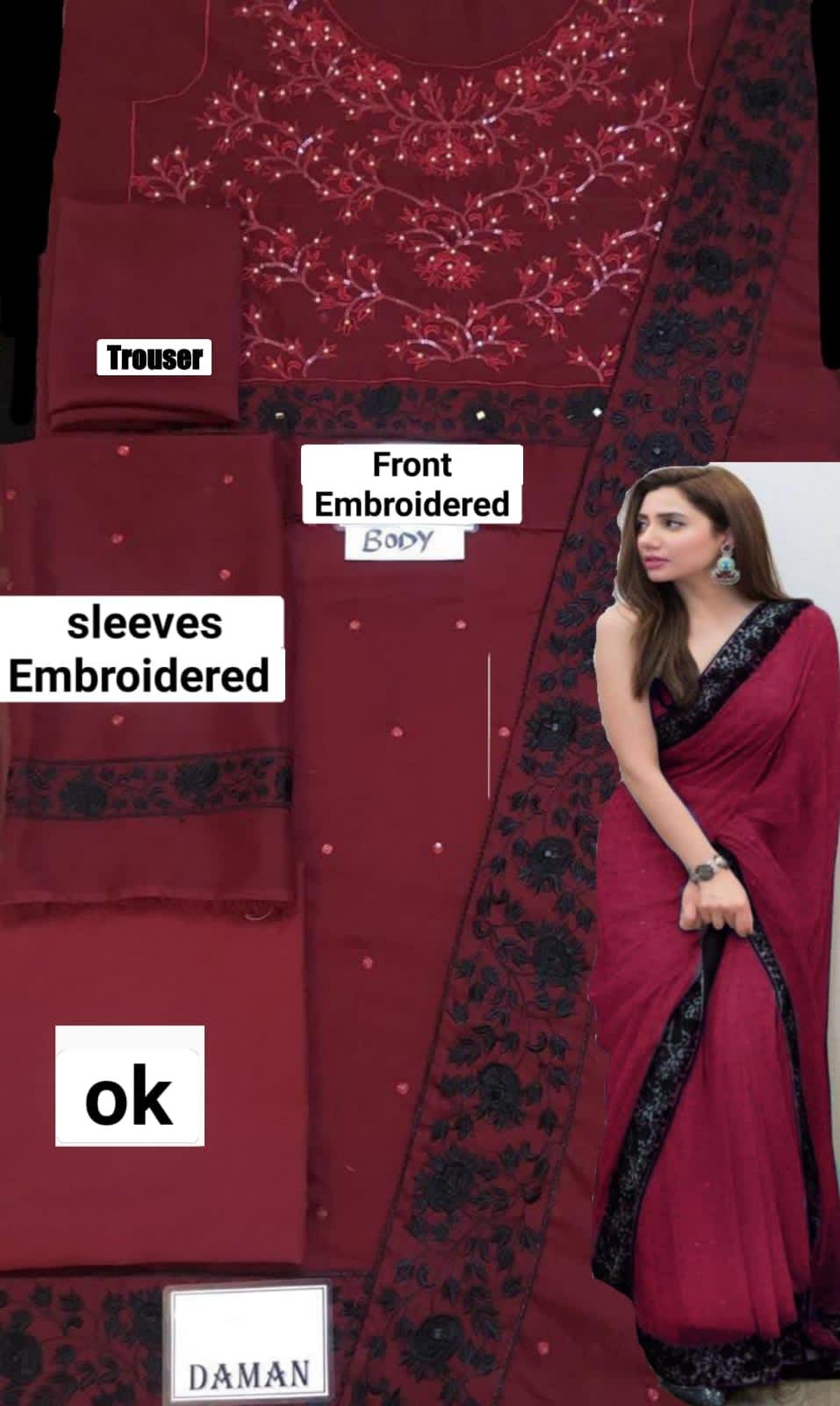 Nomi Ansari-Maroon-Chiffon-Replica Zone