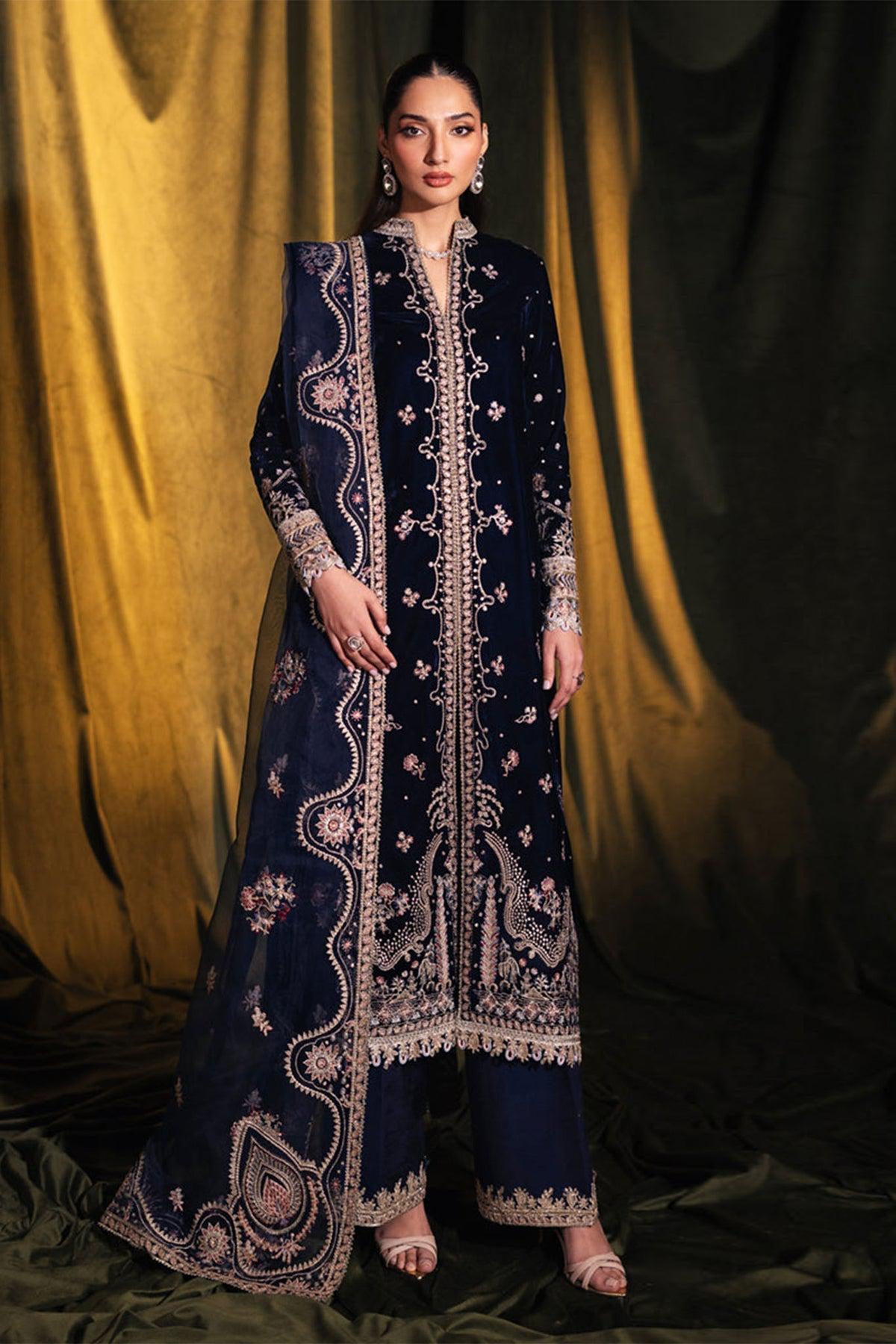 Qalamkar Velvet Suit-Replica Suits-Replica Zone