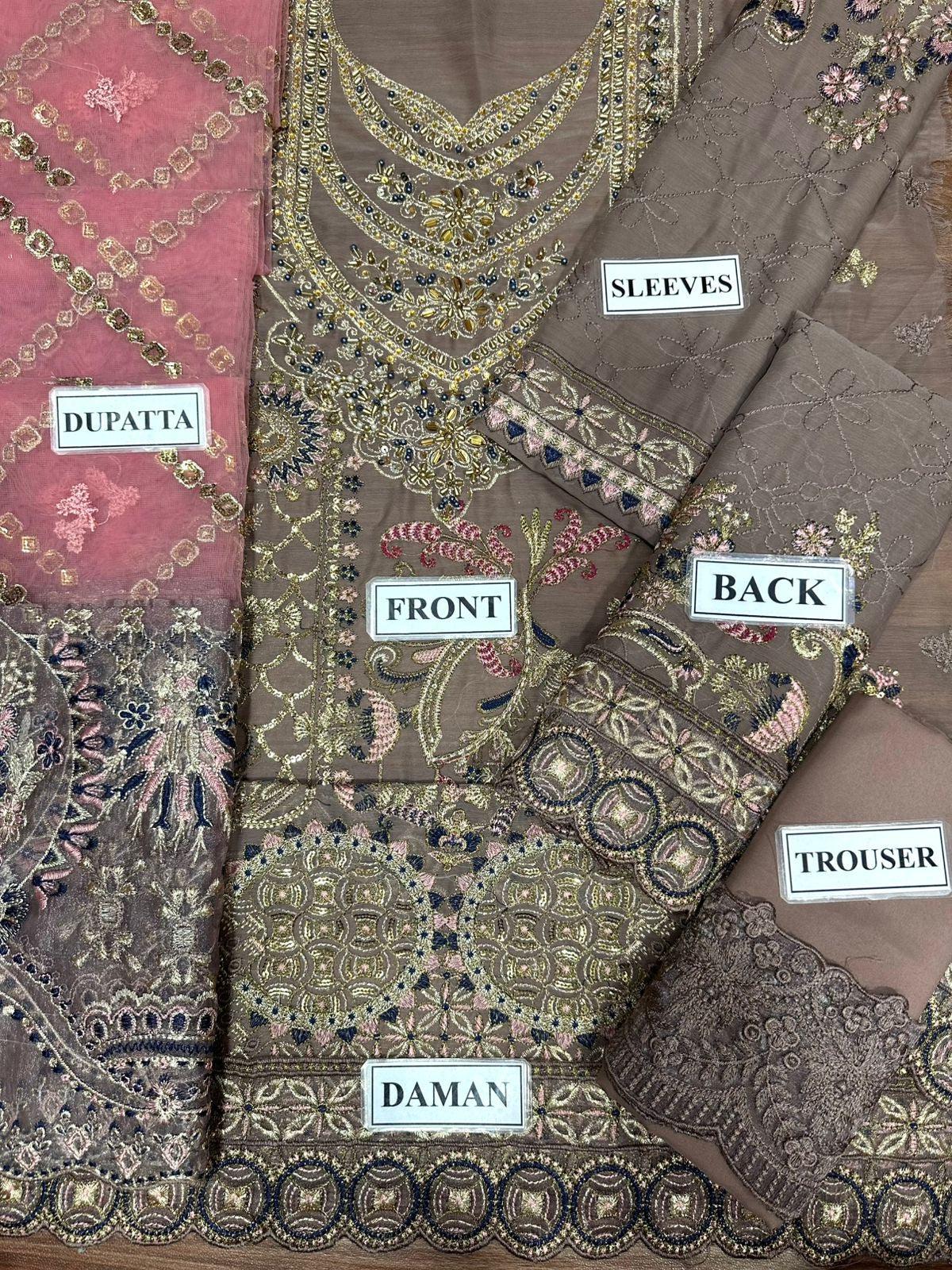 Ramsha Chiffon Suit-Replica Suits-Replica Zone