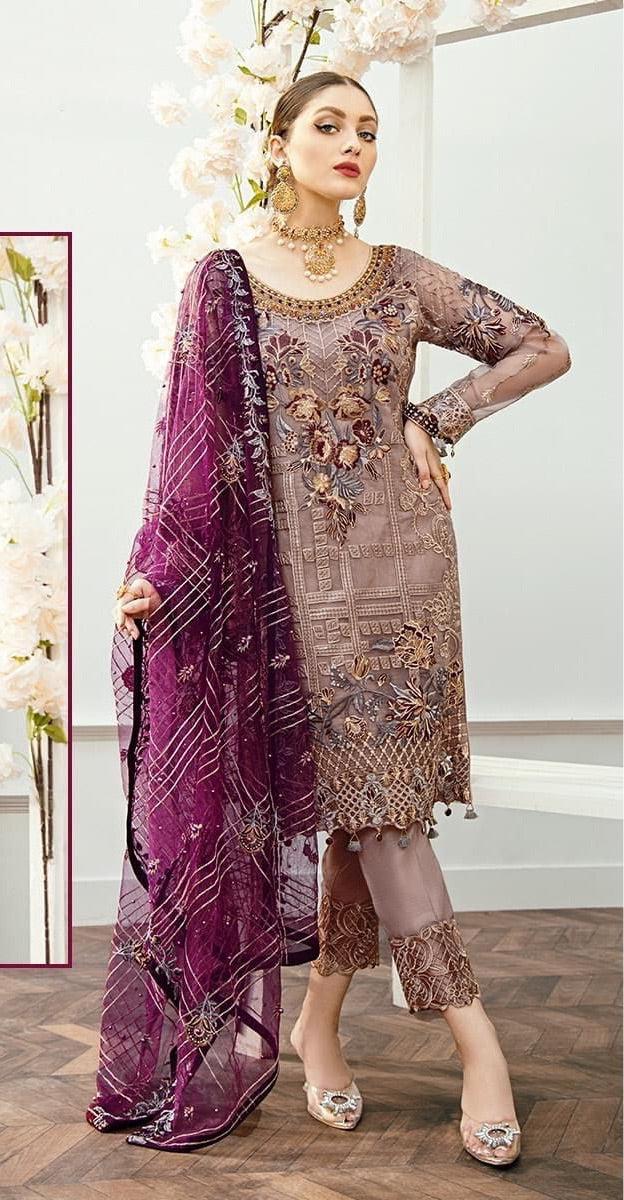 Ramsha Chiffon Suit-Replica Suits-Replica Zone