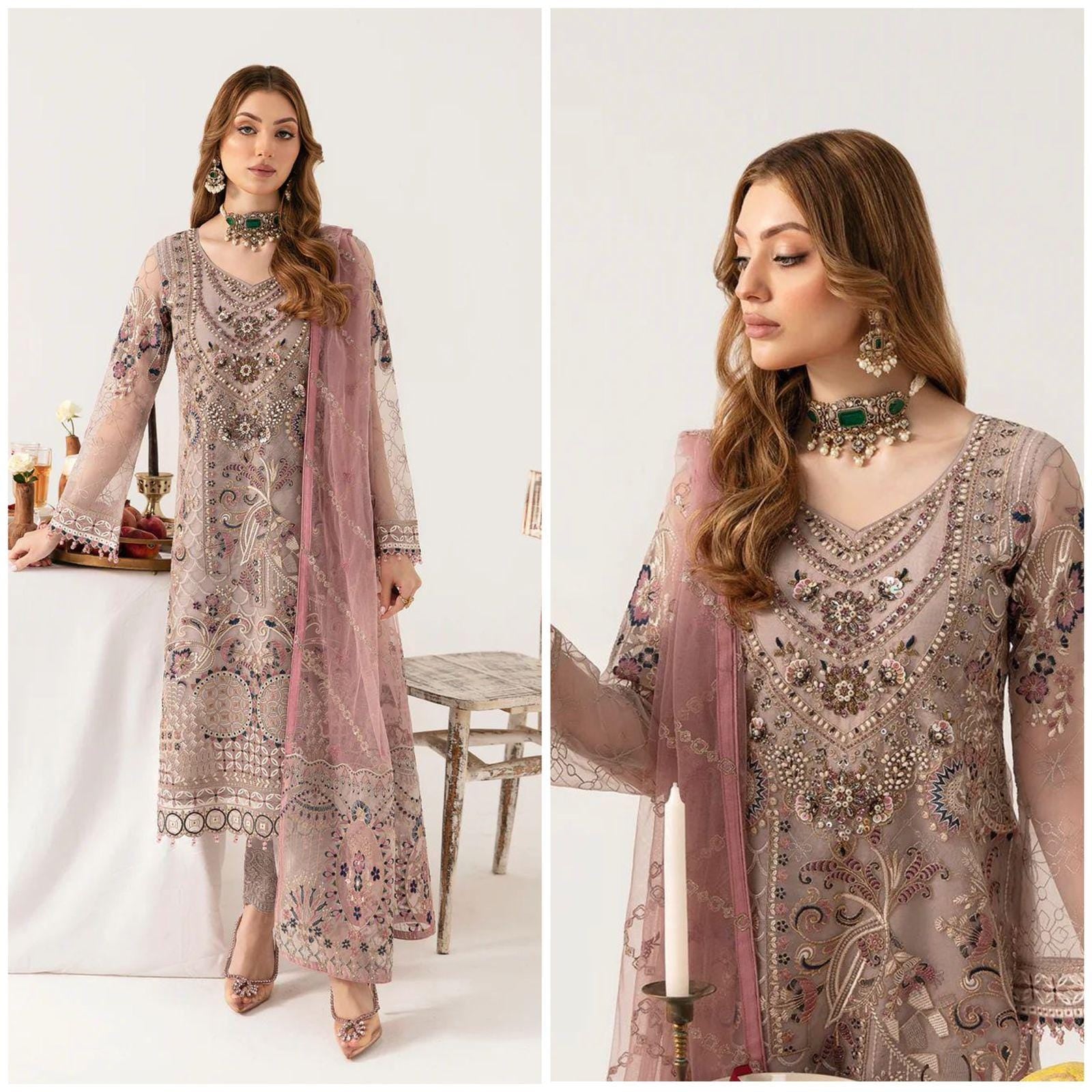 Ramsha Chiffon Suit-Replica Suits-Replica Zone