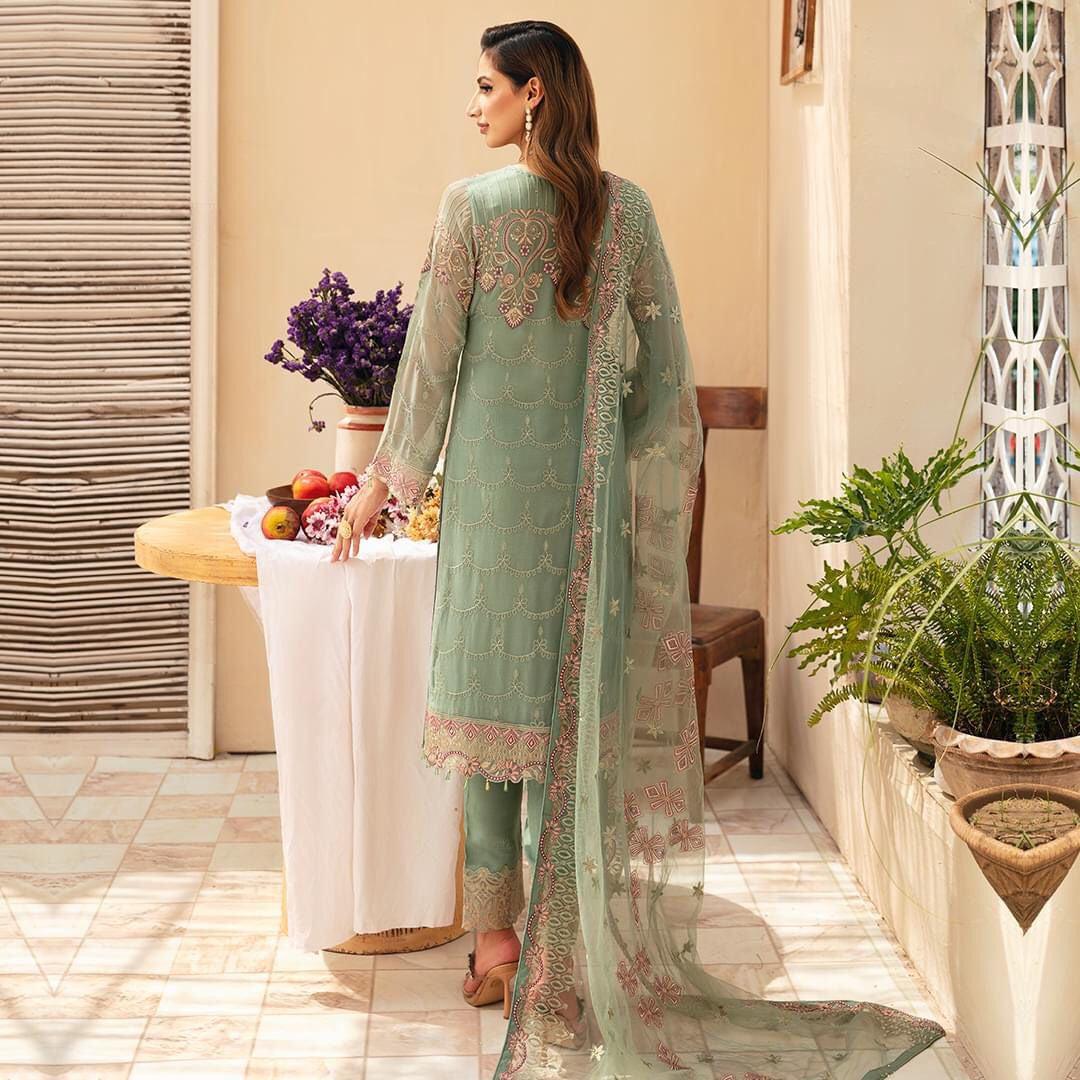 Ramsha Chiffon Suit-Replica Suits-Replica Zone