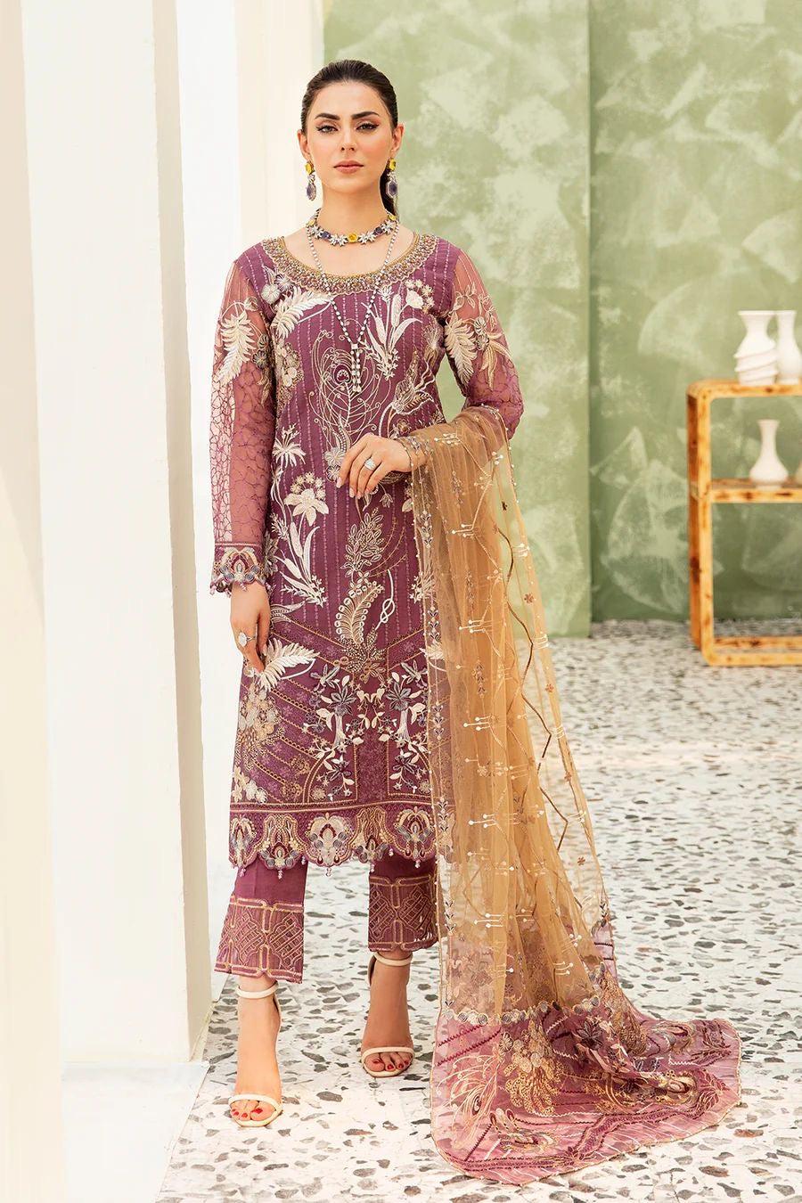 Ramsha Chiffon Suit-Replica Suits-Replica Zone