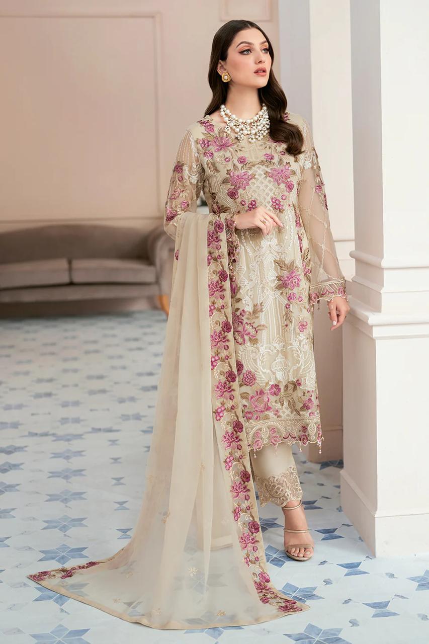 Ramsha Chiffon Suit-Replica Suits-Replica Zone