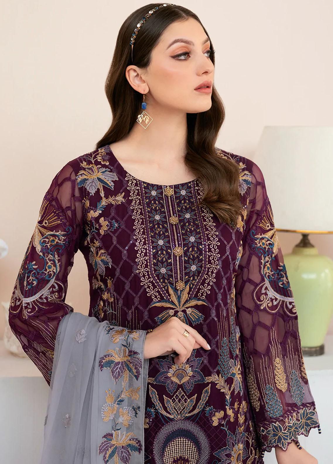 Ramsha Chiffon Suit-Replica Suits-Replica Zone