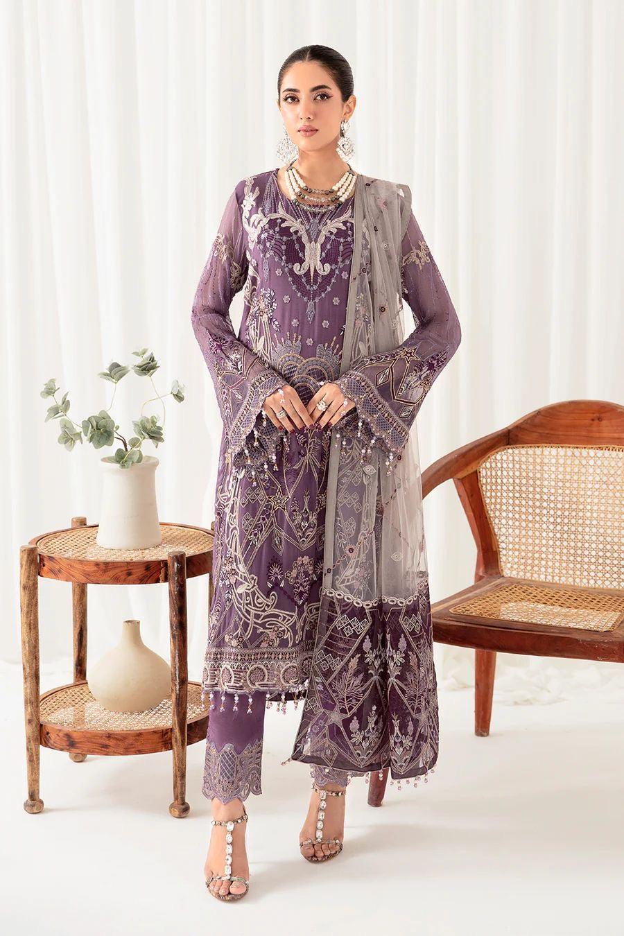 Ramsha Chiffon Suit-Replica Suits-Replica Zone