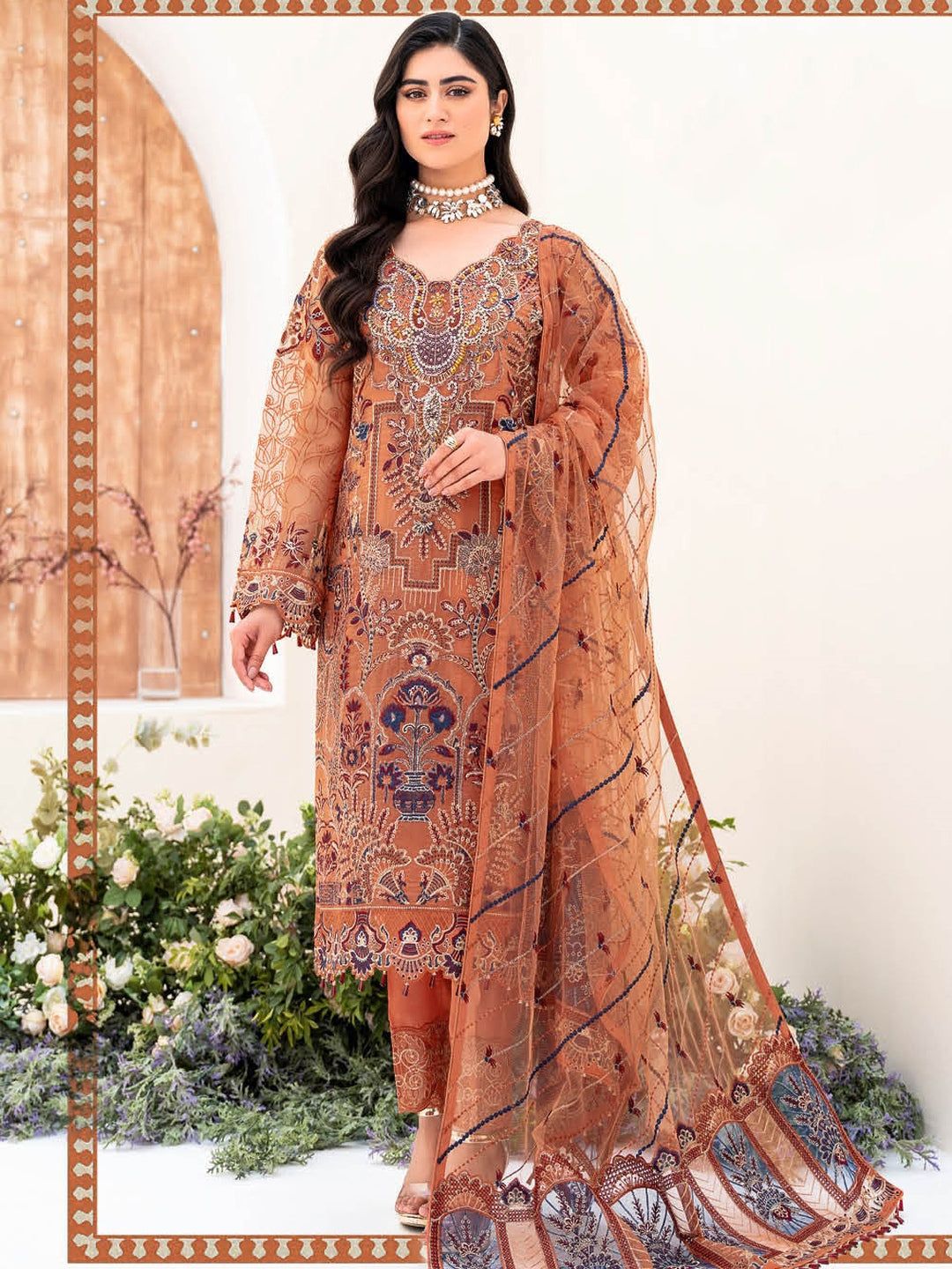 Ramsha-Orange-Organza-Replica Zone