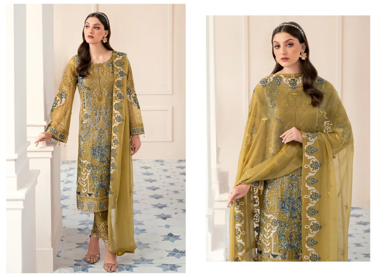 Ramsha Organza Suit-Replica Suits-Replica Zone