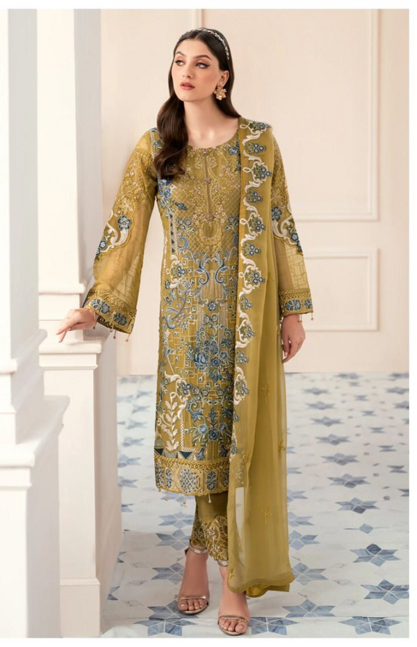 Ramsha Organza Suit-Replica Suits-Replica Zone