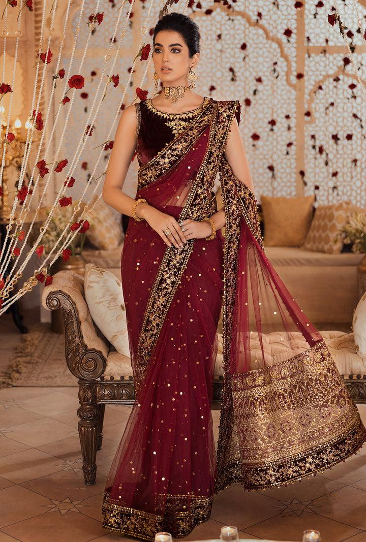 Sadia Asad Net Saree-Bridal Suits-Replica Zone