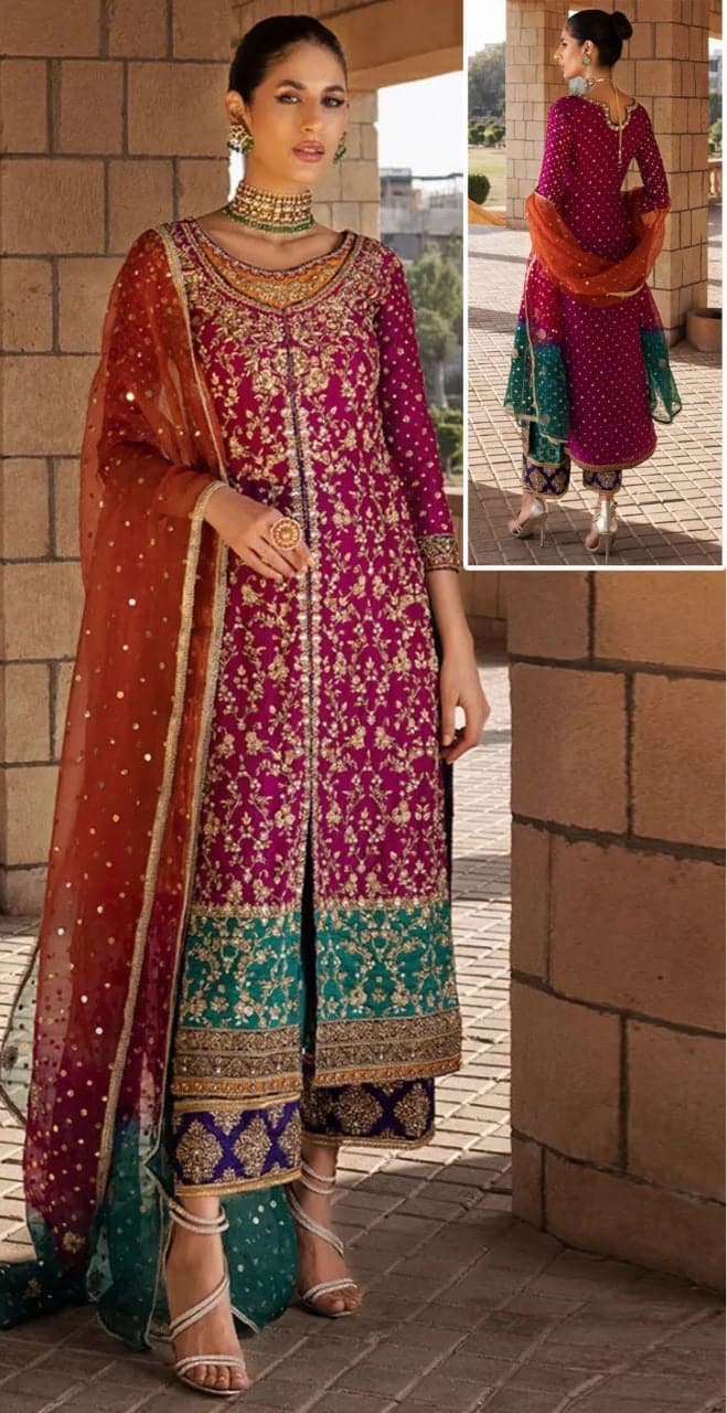 Zainab Chottani Chiffon Suit-Replica Suits-Replica Zone