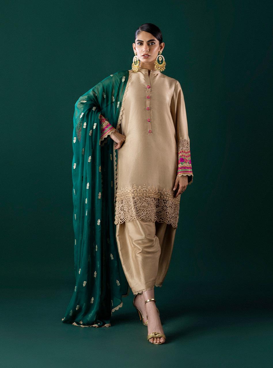 Zainab Chottani Silk Suit-Replica Suits-Replica Zone