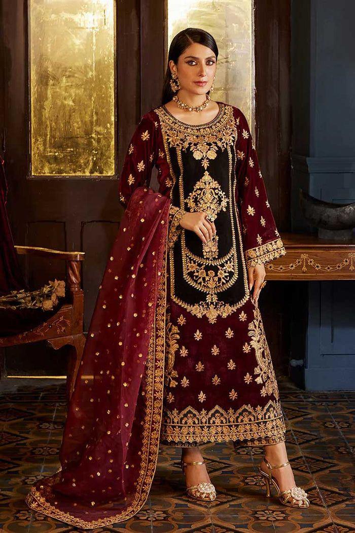 Zainab Chottani Velvet Suit-Replica Suits-Replica Zone